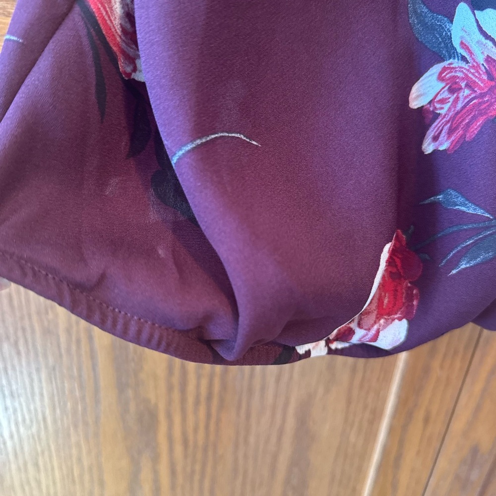 Apt. 9 Plum Floral Wrap Blouse - Picture 3 of 4